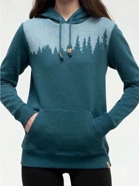 Tentree Women's S Juniper Classic Hoodie Falcon Heather Sweatshirt Teal